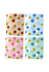 LeanToys Torba prezentowa 32x26x10cm Kropki pastel MIX