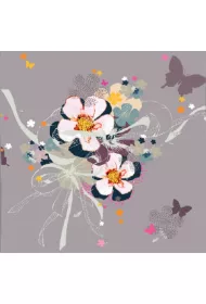 Clear Creations Karnet Kwiaty be�owy Swarovski