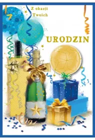 Kukartka Karnet DK-1223 Urodziny  wymienne cyfry, prezenty