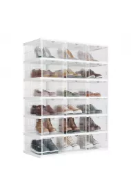 Songmics Transparentny zestaw pudeek na buty