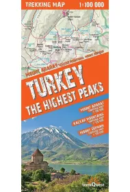 Turkey the Highest Peakstrekking map 1:100 000 laminat