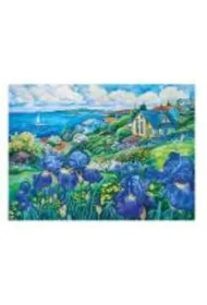 Mozaika diamentowa 5D - Pejza� z irysami 40x30cm