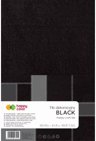 Happy Color Filc dekoracyjny czarny 20x30cm, 1.5mm