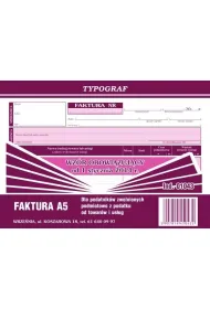 Faktura A5 poziom (s) dla podatnik�w zwolnionych podmiotowo z podatku od towaru