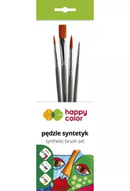 Happy Color Zestaw pdzli syntetycznych mieszane B 4 szt.