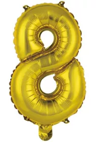 Amscan Balon foliowy mini cyfra 8 zota 29x40cm
