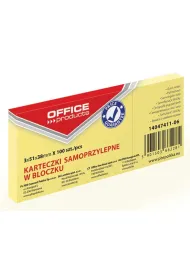 Notes samoprzylepny Office Products 38x51 mm 100 kartek jasny ��ty