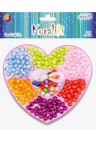 Aliga Koraliki plastikowe serce 8mm 210 szt MIX