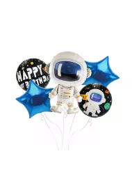 Godan Balony foliowe zestaw Kosmos, Happy Birthday 5 szt.