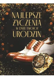 Art Nuvo Karnet urodziny z�ocone, m�skie (14,5x19,5cm) URR-203