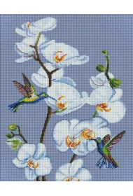 Ideyka Diamentowa mozaika - Kwitn�ce orchidee 40x50cm