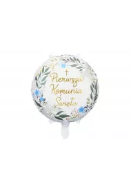 Balon foliowy Pierwsza Komunia wita 45 cm