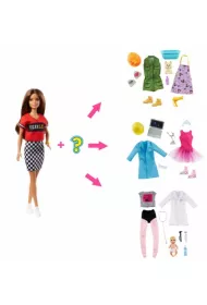 Barbie Lalka Brunetka kariera + niespodzianki p3 GLH64 MATTEL