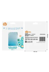 Godan Girlanda papierowa 1 urodziny niebieska 1,8m