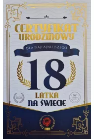 Yeku Karnet 18 Urodziny m�skie certyfikat