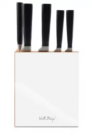 Vialli Design Zestaw 5 kutych noy w bloku Fino