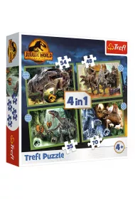 Puzzle 4w1 Grone dinozaury Trefl