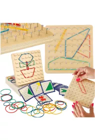 Geoboard geoplan drewniana ukadanka tworzenie ksztatw z gumek