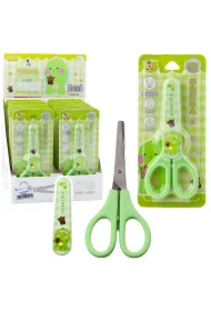 LeanToys No�yczki szkolne z os�onk� obur�czne zielone 14cm