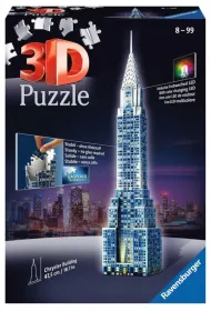 Puzzle 3D Budynki noc�: Wie�owiec Chrystler Building Ravensburger