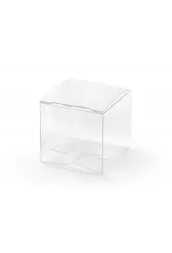 PartyDeco Pude�eczka kwadratowe transparentne 5x5x5 cm