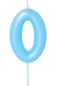 �wieczka na tort - cyferka Candy 0 niebieska 6cm