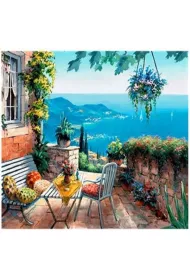 Norimpex Malowanie po numerach Dom, patio nad morzem 50x40cm 1008516