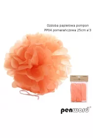 Penword Ozdoba papierowa pompon pomara�czowa 25cm