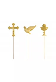 PartyDeco Toppery na tort I Komunia wita zoty 31,5 cm