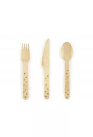 PartyDeco Sztu�ce drewniane Gwiazdki z�ote 16cm 18 szt.