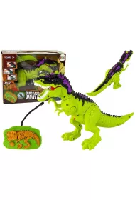 Dinozaur R/C �wiat�a d�wi�ki zielony LeanToys