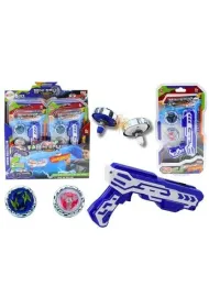 Zestaw pistolet wyrzutnia 2 metalowe kr��ki nieb LeanToys