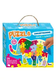 Puzzle dwustronne 26 el. Literki i cyferki s�o� Awm
