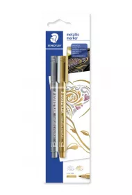 Staedtler Markery metaliczne Metallic, okr�g�a ko�c�wka, z�oty i srebrny 2 szt.