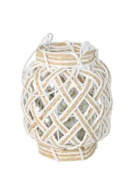H&S Decoration Pleciony lampion ze szklanym wkadem 16xh20 cm
