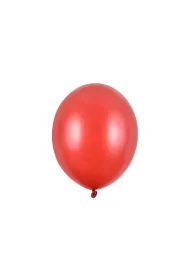 PartyDeco Balony Strong Metallic Poppy Red 30cm