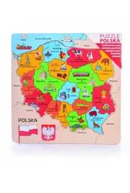 PUZZLE DREWNIANE 16EL MAPA POLSKI HIT Daffi
