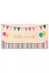 Cozywood Koperta upominkowa drewniana Urodziny balony