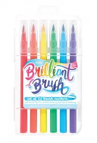 Kolorowe Baloniki Flamastry Brilliant Brush p�dzelkowe 6 kolor�w