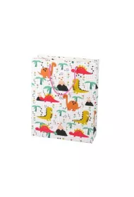 LeanToys Torba prezentowa dinozaury palmy 32x26x10cm