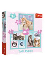 Puzzle 3w1 (20+50+36 el.) S�odkie zwierzaki Trefl
