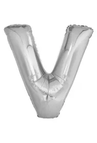 Amscan Balon foliowy litera V srebrna 78x86cm