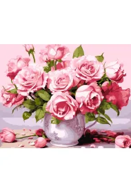 Ideyka Malowanie po numerach - R�owe r�e 40x50cm