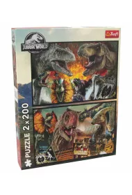 Puzzle 2x200 Prehistoryczny wiat TREFL