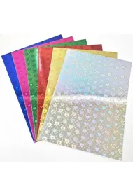 Fresh Papier holograficzny A4 serca 6 arkuszy MIX