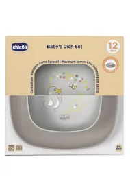 Chicco Zestaw 2 talerzy szary 12m+