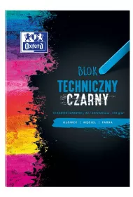 Blok techniczny Oxford A3 czarny 210g 10 kartek