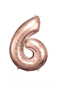 Amscan Balon foliowy cyfra 6 r�owe z�oto 60x86cm