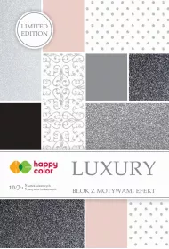 Happy Color Blok z motywami effect LUXURY Silver, 20x29 cm, 150-230g, 10 arkuszy