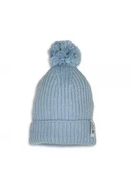 Lodger Czapeczka z weny merino 100% niebieska Blue Fogg 3-6 mies.